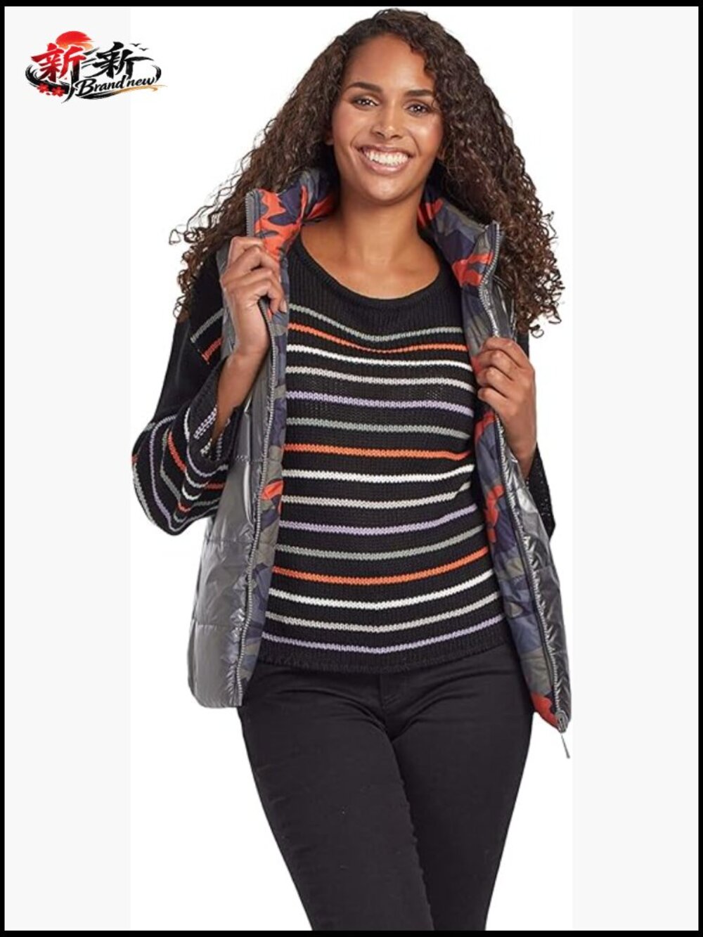 Waterproof Reversible Puffer Vest Sleeveless Zipper Closure